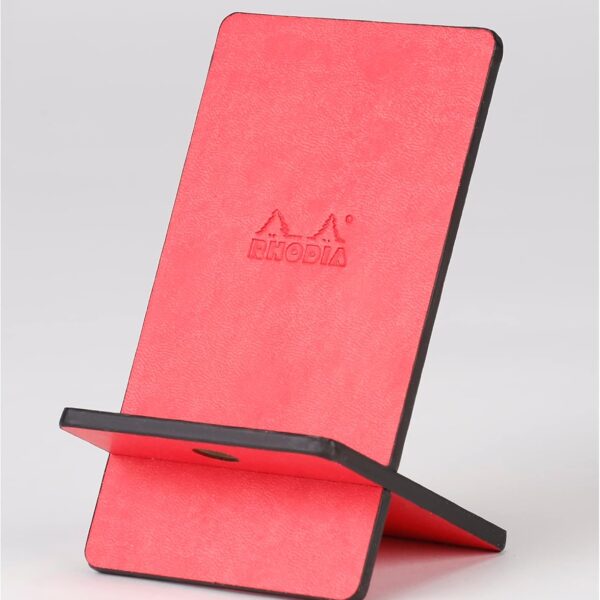 EH95 - RHODIA 194431C - Support pour Téléphone Mobile Corail - 8 x 8,5 x 13 cm - Extérieur Simili Cuir - Collection Home Office rama - Organisation de Bureau & Rangement Design