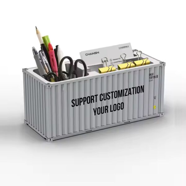 S587 - Fabrication de conteneurs miniatures modèle 1:30, artisanat en plastique, boîte porte-stylo avec Logo personnalisé, modèle de conteneur d'expédition