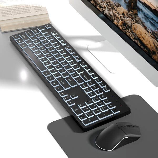 S605 - Combiné clavier souris sans fil BT RGB rechargeable 104 touches multimédia 2.4G Teclado Y pour tablette ordinateur portable