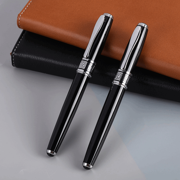 SH2015- Nouveau stylo noir Premium boîtier en métal de luxe résistant aux chutes en acier stylo neutre pour hôtel d'affaires cadeau pour hommes