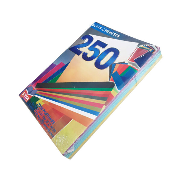 S593 - HF 2924 - Paquet de 250 sous-chemises couleurs assorties